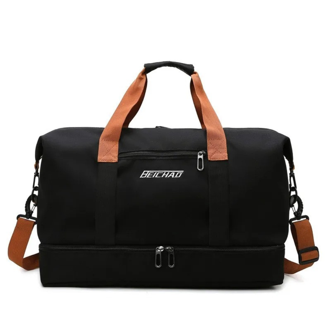 Torba sportowa z przegrodą na buty i oddzielną komorą mokrą-suchą 46x25x28cm Tkanina Oxford Mocowanie do walizki Siłownia Fitness | Sansoti