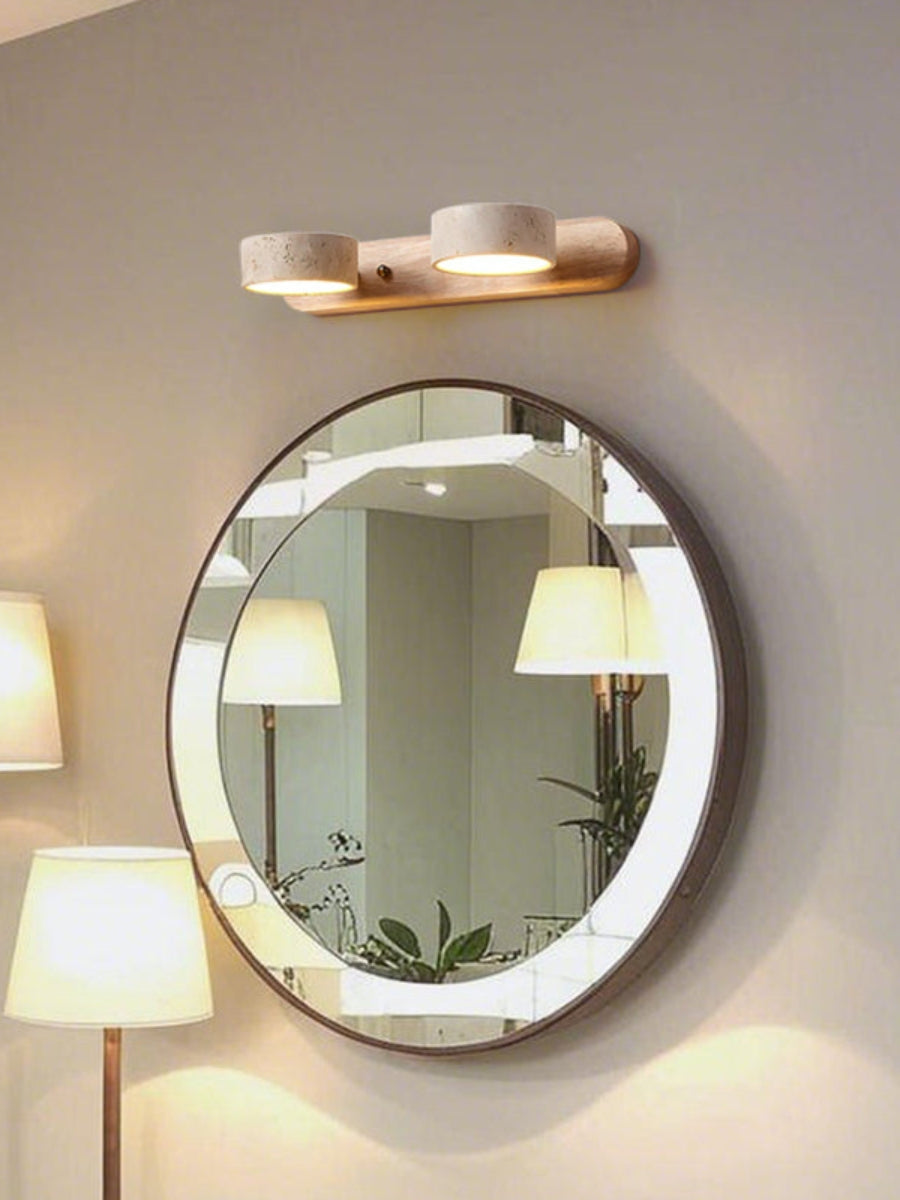 Wall lamp with multiple light points natural stone modern bathroom lighting warm white cool white 2-3-4 lights stone fixture | Sansoti