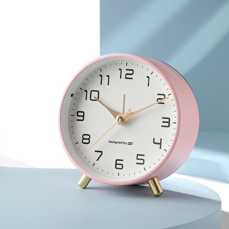 Table Clock Scandinavian Silent Modern Design Metal 12cm | Sansoti