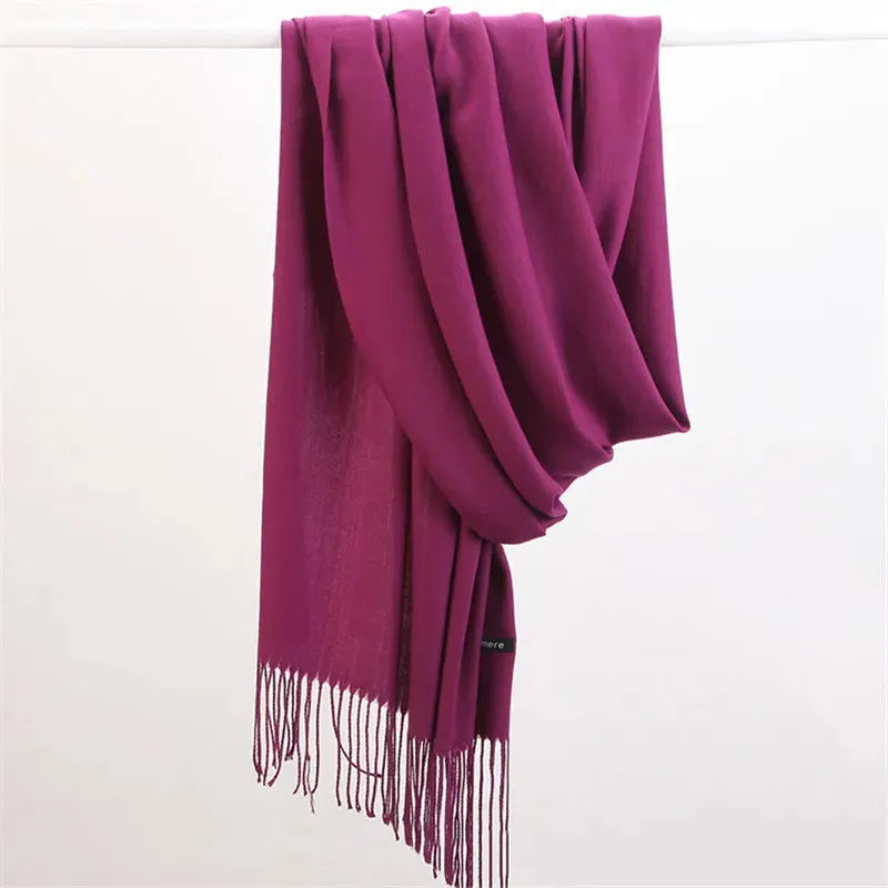 Kasjmieren Sjaal Effen 175cm Winteraccessoire Warm Luxe Zacht Stijlvol Modieus Tijdloos Elegant voor Dames | Sansoti