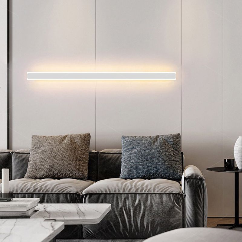 Lineare Wandleuchte Metall Acryl Gold Schwarz Weiß LED 60-120cm Schlafzimmer Wohnzimmer Modernes Stimmungslicht Design | Sansoti
