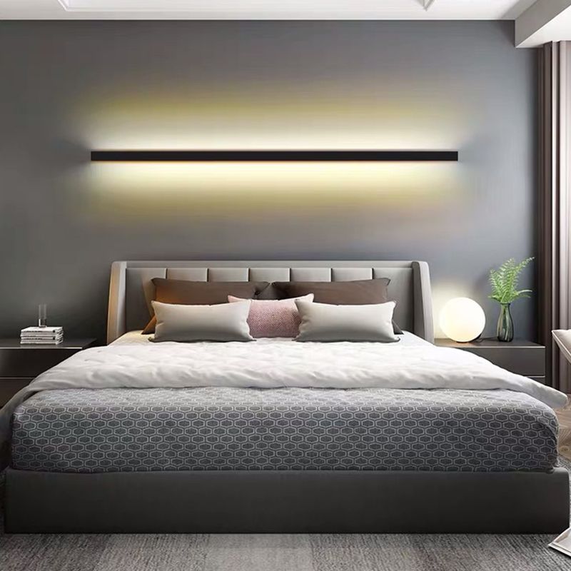 Lineare Wandleuchte Metall Acryl Gold Schwarz Weiß LED 60-120cm Schlafzimmer Wohnzimmer Modernes Stimmungslicht Design | Sansoti
