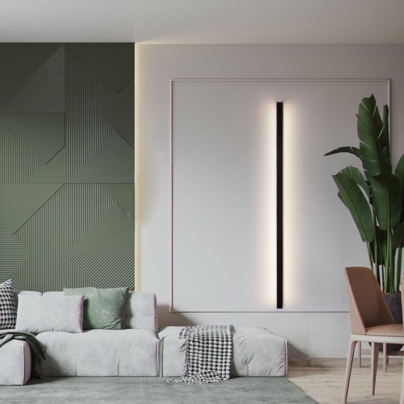 Lineare Wandleuchte Metall Acryl Gold Schwarz Weiß LED 60-120cm Schlafzimmer Wohnzimmer Modernes Stimmungslicht Design | Sansoti