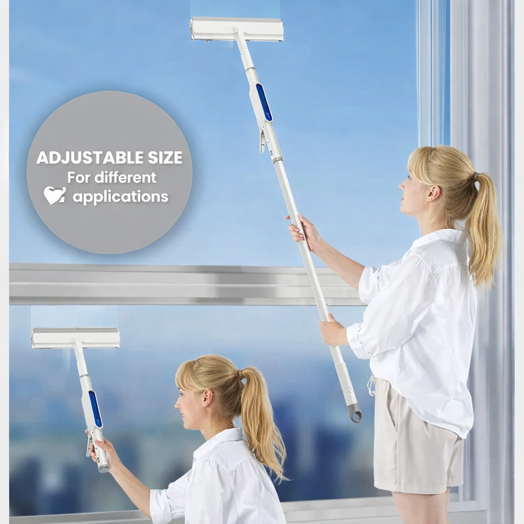Window Cleaner With Telescopic Handle And Spray 3 In 1 Rotatable 130cm | Sansoti