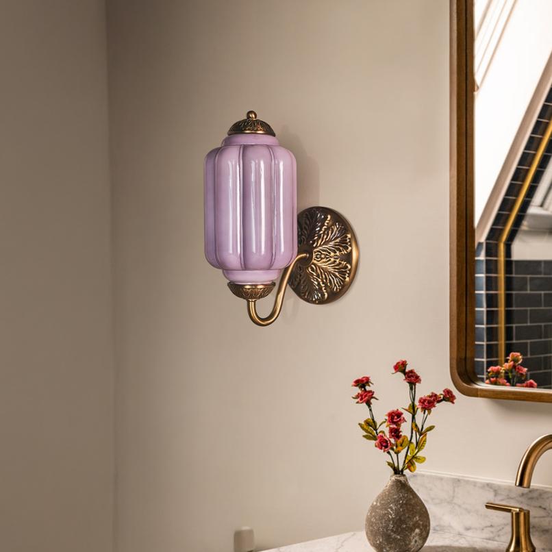 Vintage Wandleuchte mit Milchglas und geöltem Messing – Klassische Retro-Beleuchtung für Flur, Schlafzimmer, Wohnzimmer | Sansoti