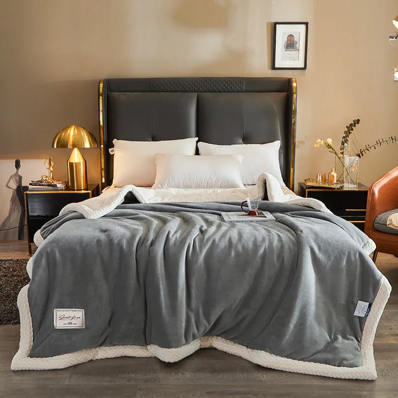 Zachte Fleece Deken Tweepersoonsbed 150x200 cm Warm Plaid Winterdeken Bank Woonkamer Slaapkamer Sofa | Sansoti