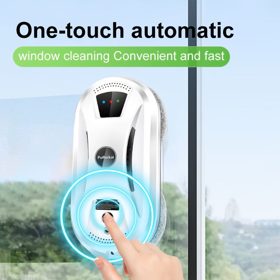 Robot Window Cleaner with Microfiber Cloths and Suction Motor – Automatic Glass Cleaning for Windows, Mirrors and Doors | Sansoti