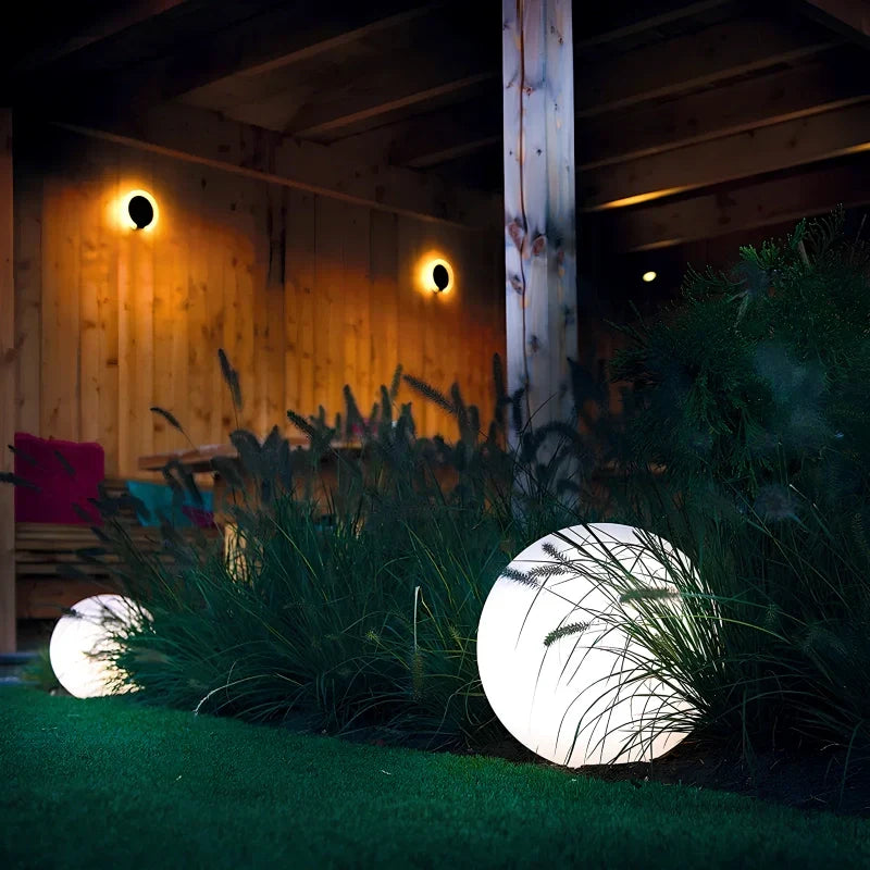 Round LED solar-powered garden light, ambient lighting for garden or patio, waterproof, with remote control, 16 colours | Sansoti