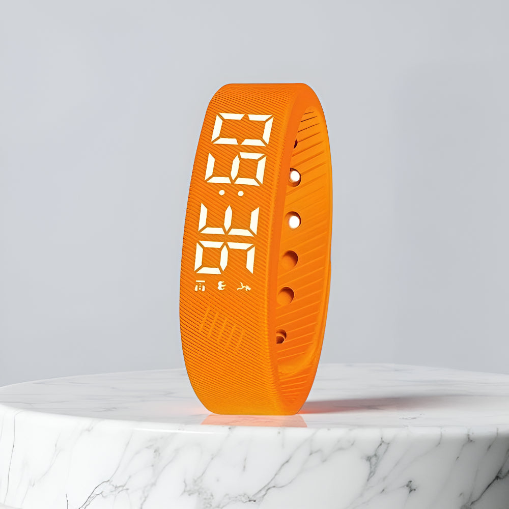 Digital LED Sports Watch with Silicone Band Waterproof Light Women Men Unisex Training Fitness Daily Use USB Rechargeable | Sansoti