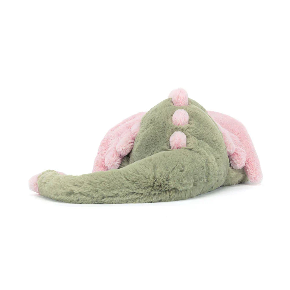 Drakenknuffel Pluche Zacht met Vleugels Fantasie Zeven Kleuren Groen Roze Lavendel Hemelsblauw Handwas Cadeau | Sansoti