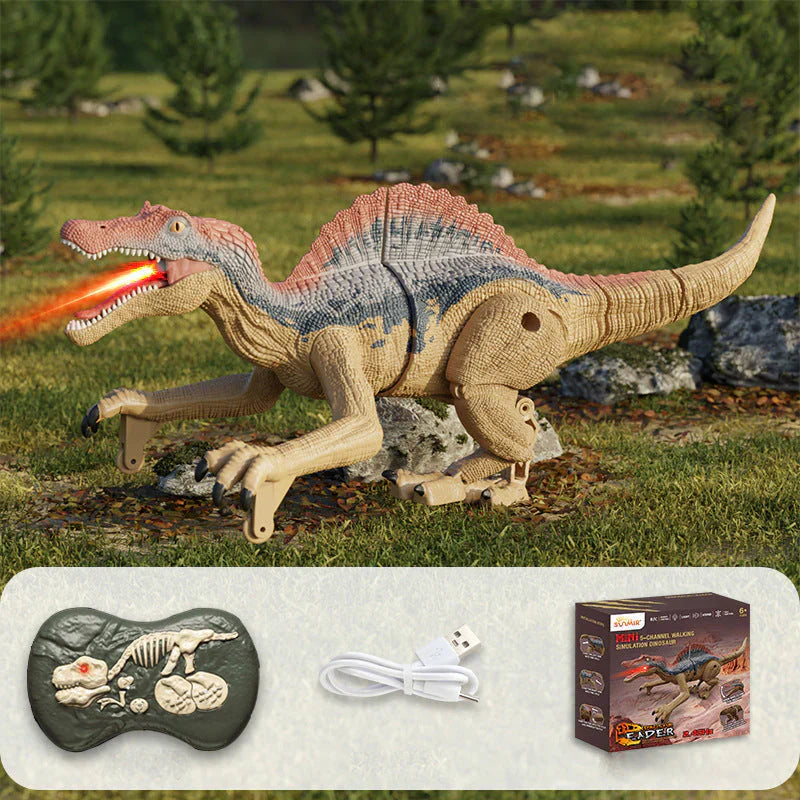 Remote-Controlled Prehistoric Mist Dinosaur Toy – Moving Robot Dino for Kids – Rechargeable with Remote Control – Dinosaur Toy with Sound and Light Effects | Sansoti