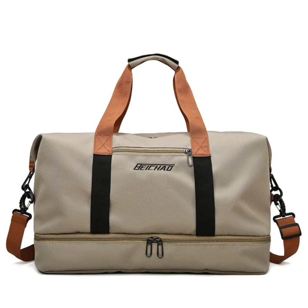 Torba sportowa z przegrodą na buty i oddzielną komorą mokrą-suchą 46x25x28cm Tkanina Oxford Mocowanie do walizki Siłownia Fitness | Sansoti