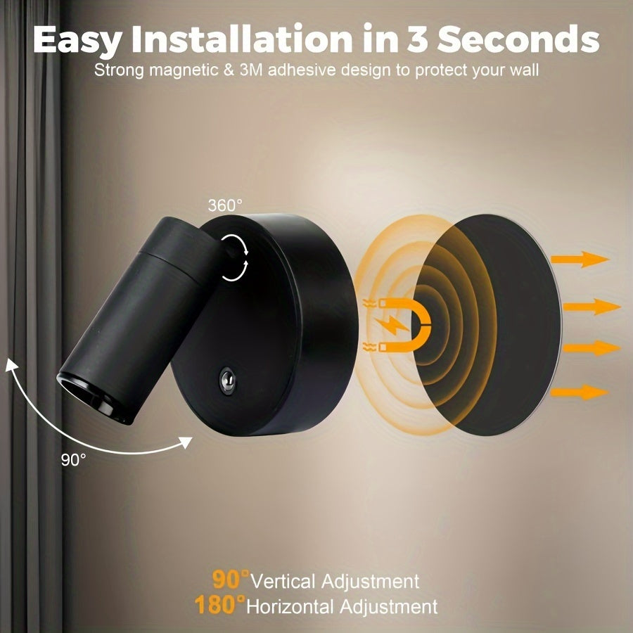 Wireless LED Accent Lamp Dimmable with Touch Control Black for Art and Decoration | Sansoti