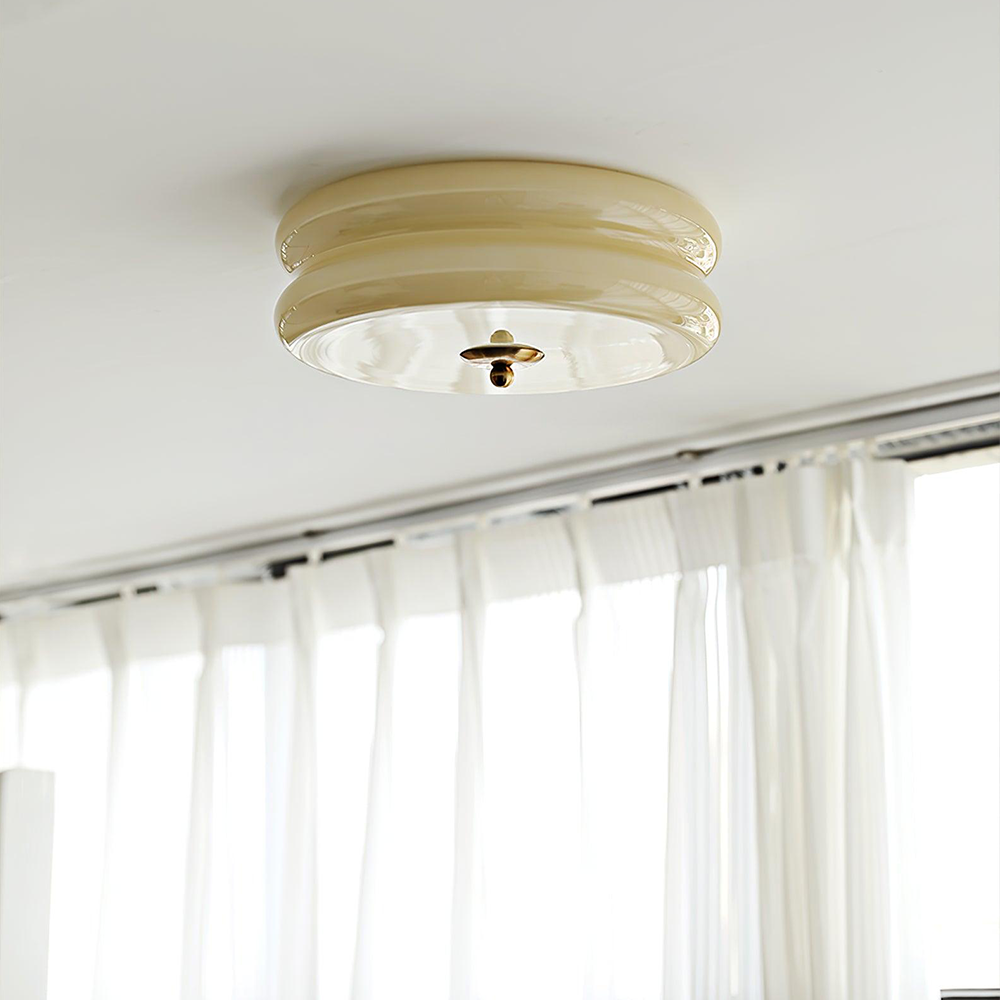 LED Ceiling Lamp Glass Metal Cream 13 cm Bedroom Living Room Art Deco Ceiling Lighting Round Warm Light Neutral Light White Light | Sansoti