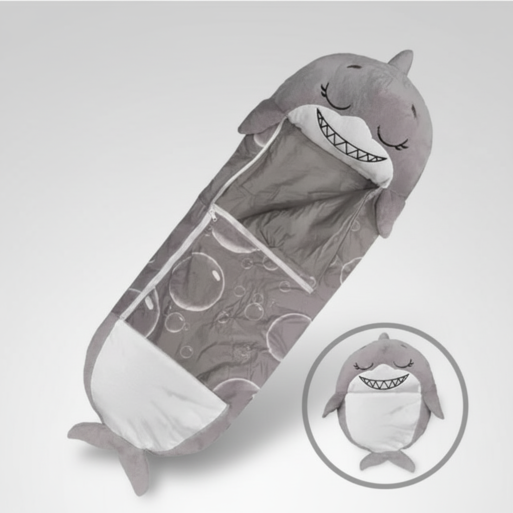 Faltbarer Kinderschlafsack in Tierform – Kuschelkissen 2-in-1 für Nickerchen, Übernachtungen und Reisen | Sansoti