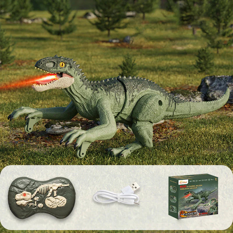 Remote-Controlled Prehistoric Mist Dinosaur Toy – Moving Robot Dino for Kids – Rechargeable with Remote Control – Dinosaur Toy with Sound and Light Effects | Sansoti