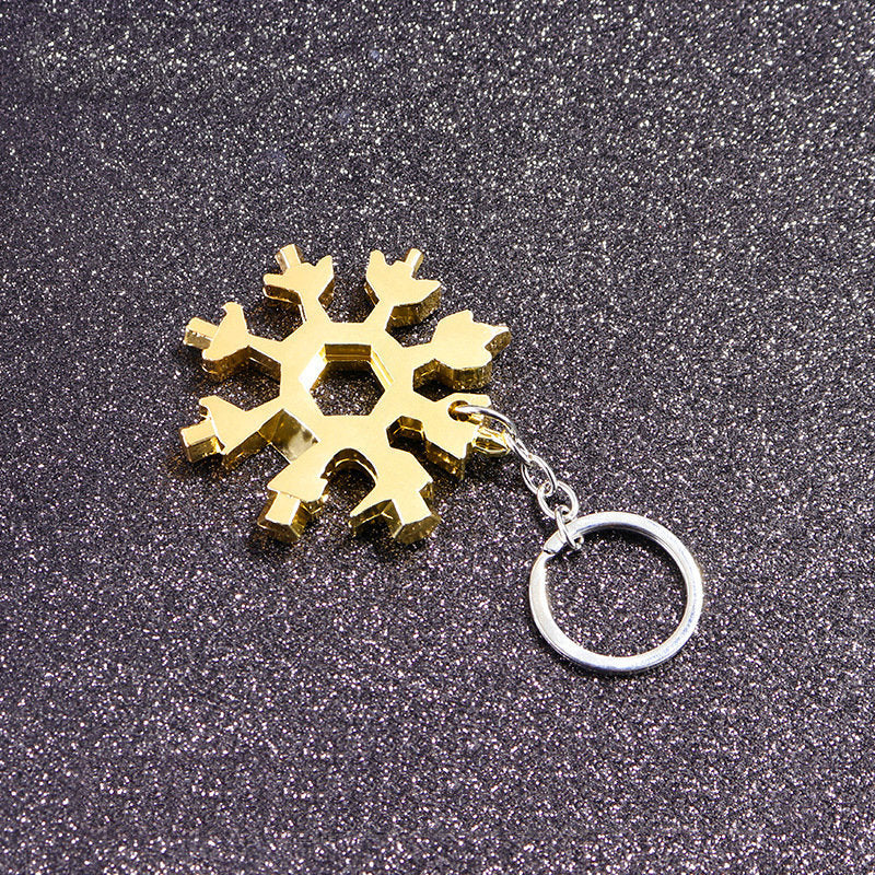 18-in-1 Snowflake Multitool in Compact Keychain Size with Wrenches, Screwdrivers, and Bottle Opener | Sansoti