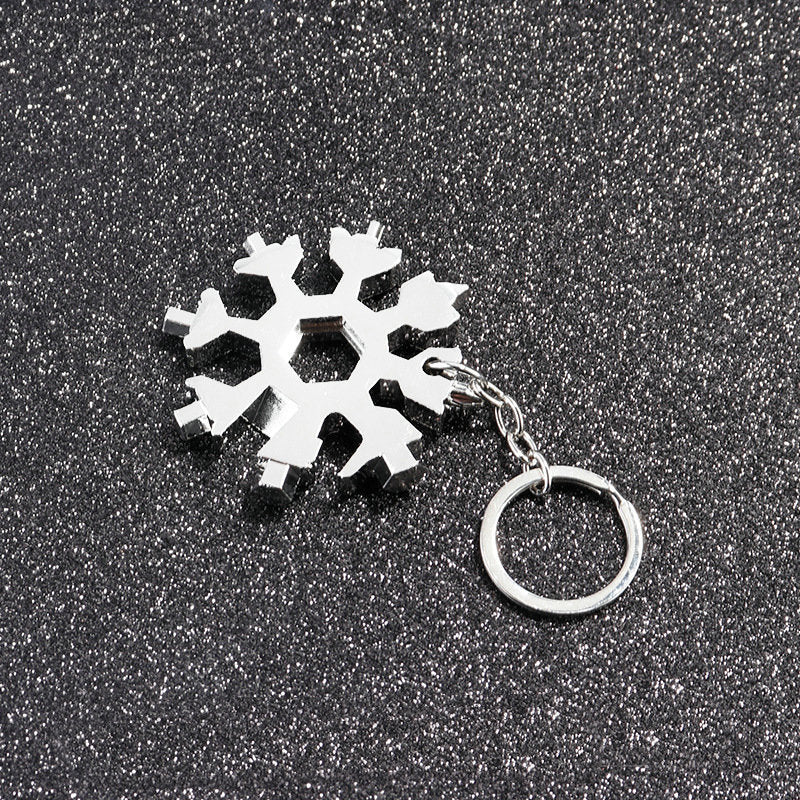 18-in-1 Snowflake Multitool in Compact Keychain Size with Wrenches, Screwdrivers, and Bottle Opener | Sansoti