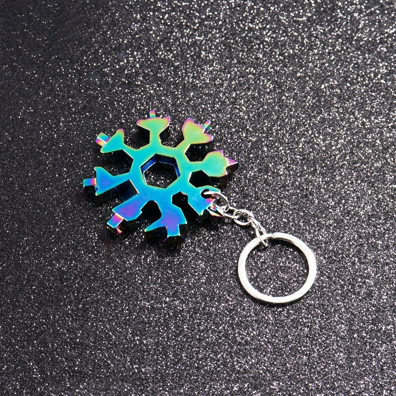 18-in-1 Snowflake Multitool in Compact Keychain Size with Wrenches, Screwdrivers, and Bottle Opener | Sansoti