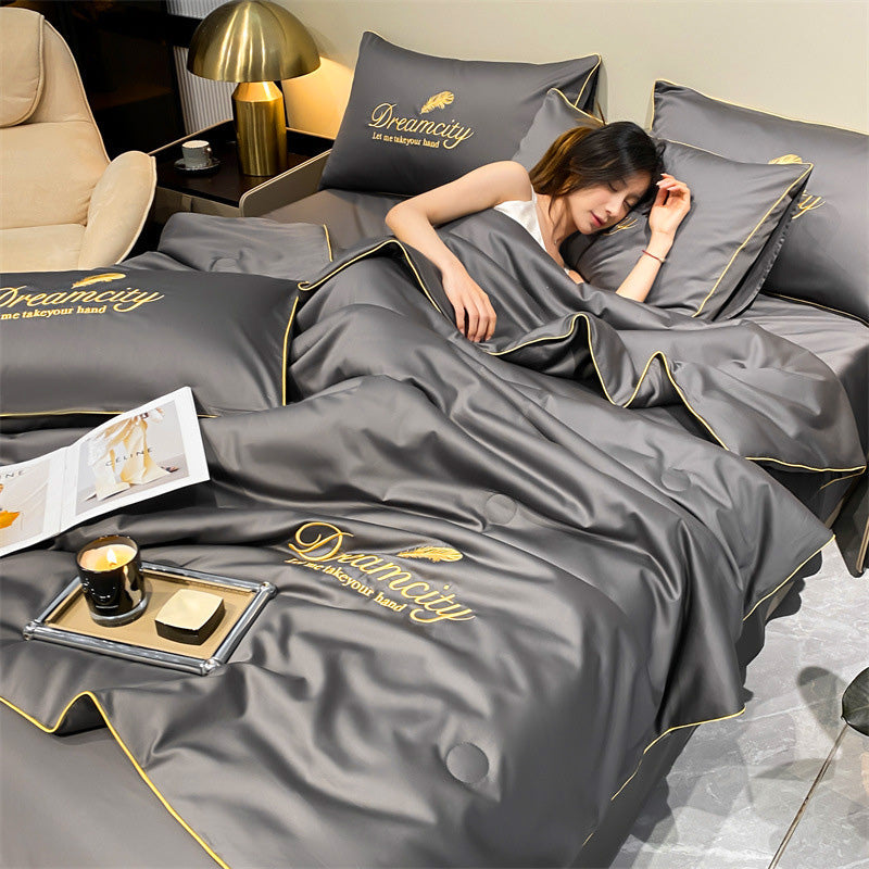 Ice Silk Duvet Cover Set — 3D Breathable Cooling Fabric for Summer Nights | Sansoti