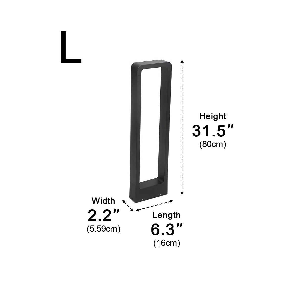 Buitenlamp Sokkellamp Zwart Aluminium IP65 Waterdicht LED Tuinverlichting Padverlichting Buitenverlichting | Sansoti