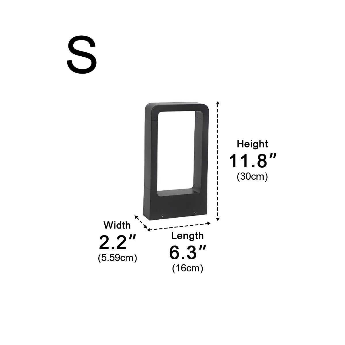 Sockelleuchte LED 10W Schwarz Aluminium Garten Einfahrt Weg IP65 Stehende Außenleuchte Rechteck Warmweiß 3000K Rasenlampe Gartenbeleuchtung | Sansoti
