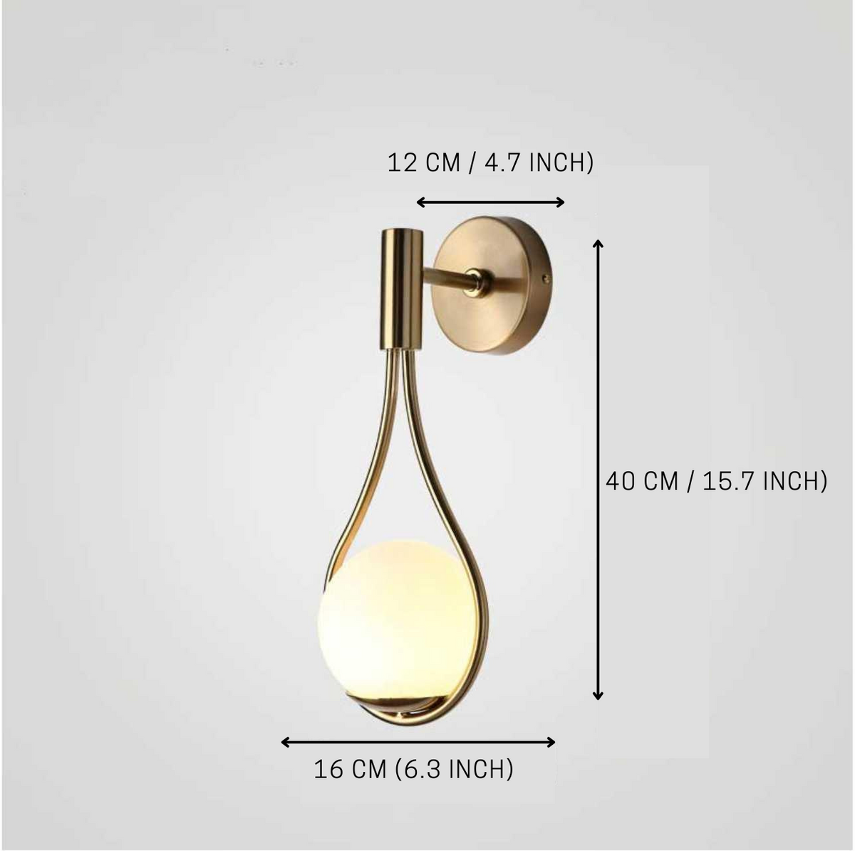 Modern Wall Lamp with Scandinavian Look - Black & Gold - Atmospheric Light for Any Room | Sansoti