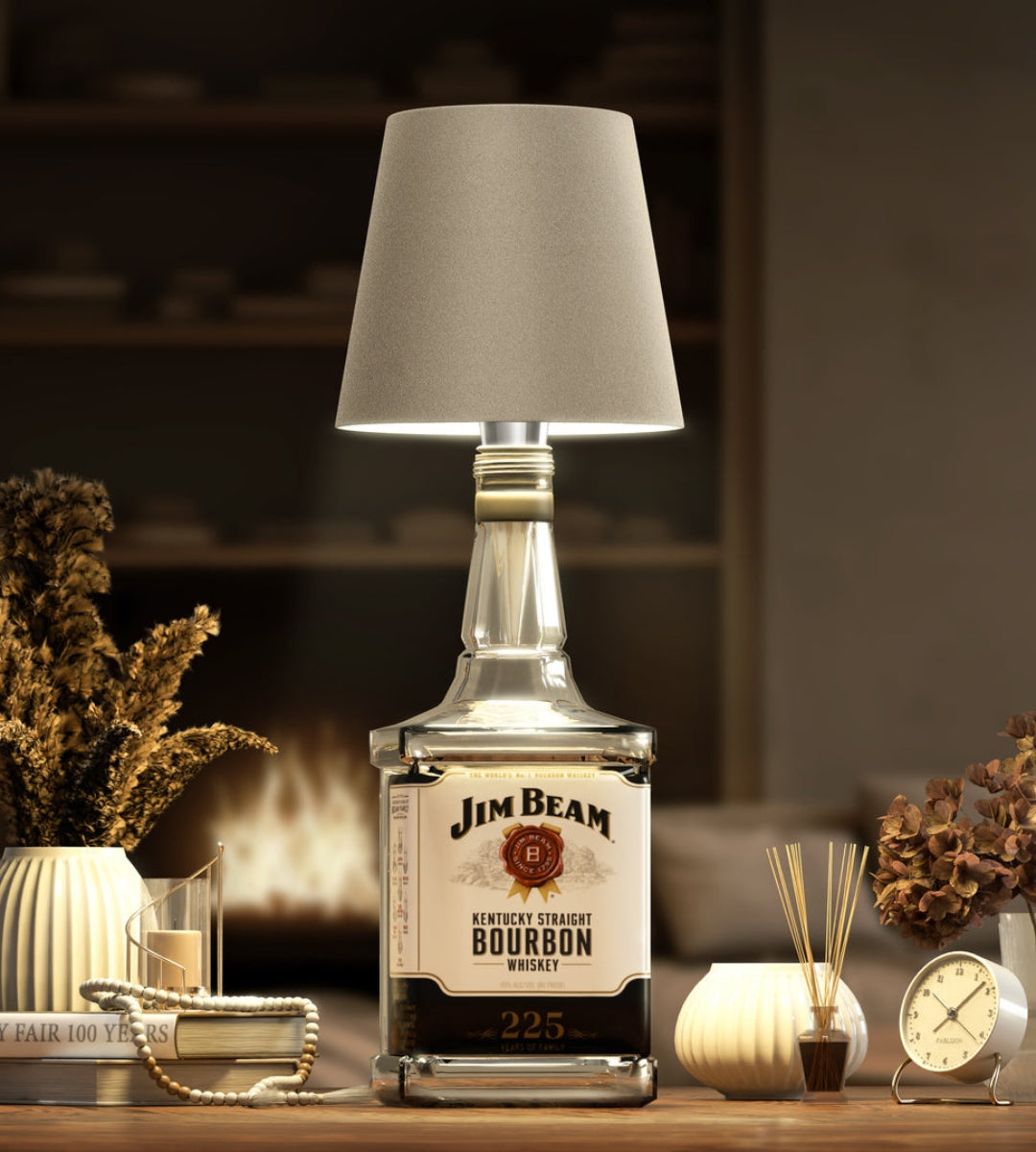 Lámpara para botella LED recargable de aluminio, lámpara de mesa para botella de vino, luz cálida | Sansoti