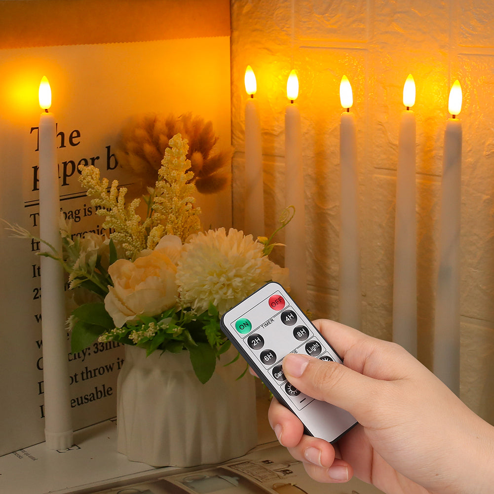 LED Candle Standing Plastic 27.5 cm Dimmable Remote Control Timer Flameless Ambient Lighting Chandelier Table Decoration Battery | Sansoti