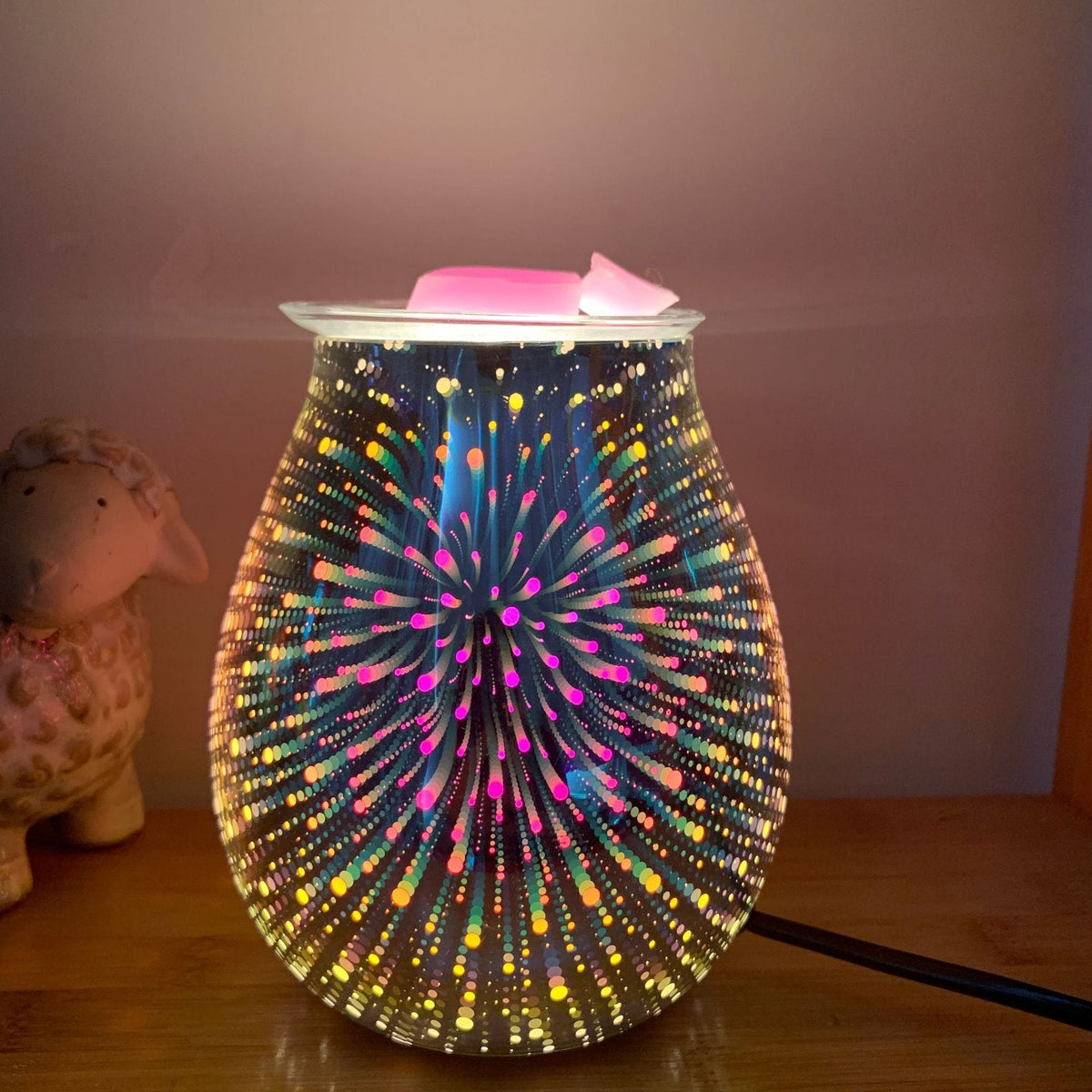 3D Glass Humidifier with Fireworks Light, Aromatherapy Function, and Quiet Operation for Bedroom or Living Room | Sansoti