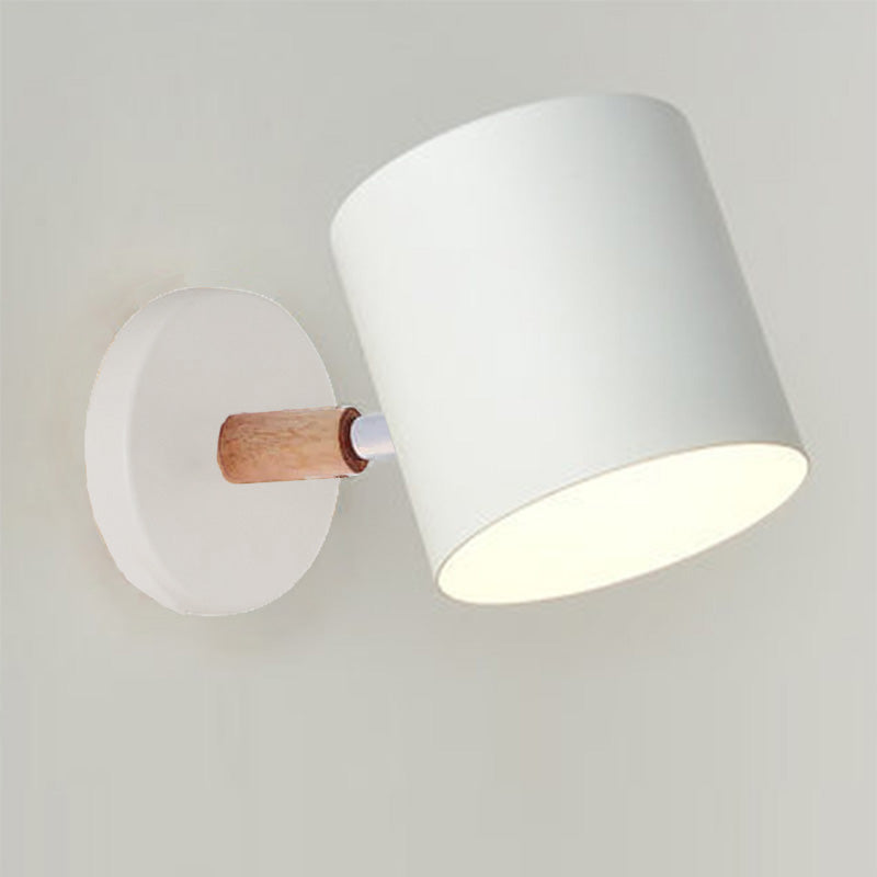 Applique murale métal bois réglable chambre salon scandinave couleur macaron E27 lampe de lit lampe murale | Sansoti