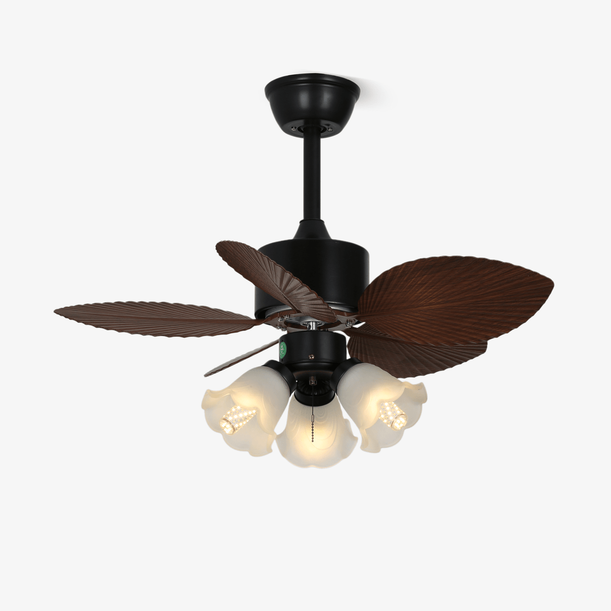 Deckenventilator mit Beleuchtung Florence im Vintage-Holzlook — Design-Deckenventilator mit Lampe, 6 Geschwindigkeiten, Fernbedienung, E27 oder LED, geeignet für Wohnzimmer und Schlafzimmer | Sansoti