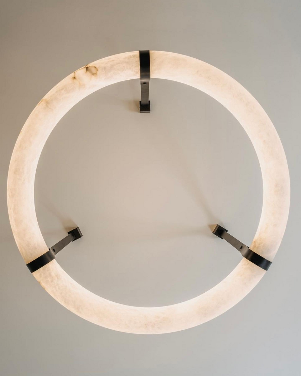 Pendant Lamp Alabaster Ring LED Dark Brown Brown Gold Living Room Dining Room 3000K 4000K 6000K Ø30 Ø120cm Natural Stone Pendant Lamp | Sansoti