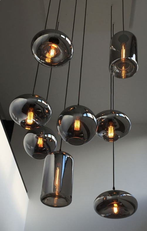 Spiral-Pendelleuchte mit Glaskugeln für Treppenhäuser und hohe Räume, dimmbar, E14, modernes Design, für das Wohnzimmer | Sansoti