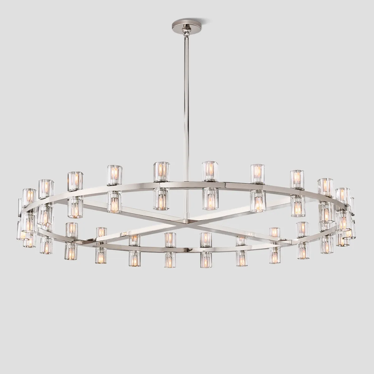 Round Crystal Chandelier 152cm 72 Lights Brass Black Nickel Dining Room Living Room Luxury Lighting | Sansoti
