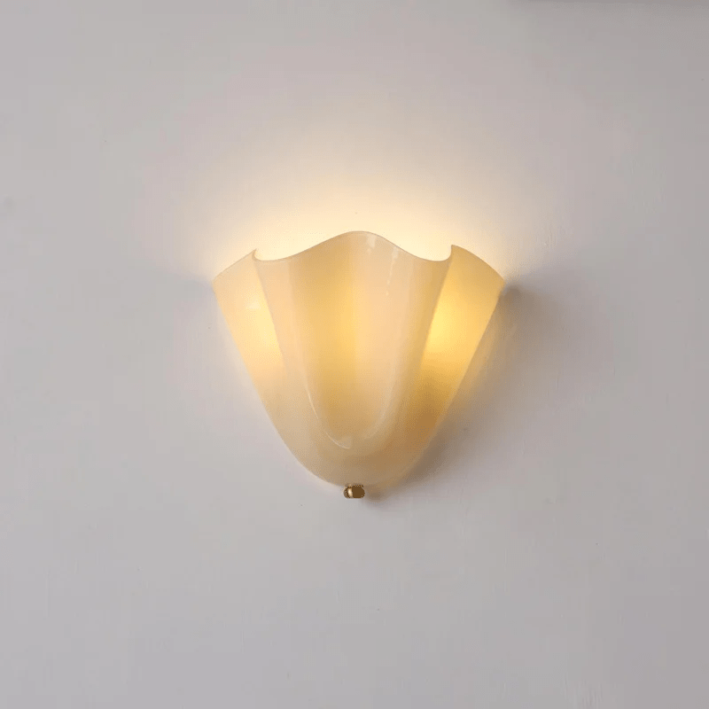 Petalia Wall Light — Sculptural Petal-Inspired Glass Wall Lighting with G9 Socket and Hardwired Installation (28 × 25 × 13 cm) | Sansoti