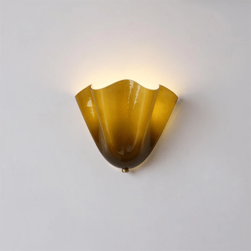 Petalia Wall Light — Sculptural Petal-Inspired Glass Wall Lighting with G9 Socket and Hardwired Installation (28 × 25 × 13 cm) | Sansoti