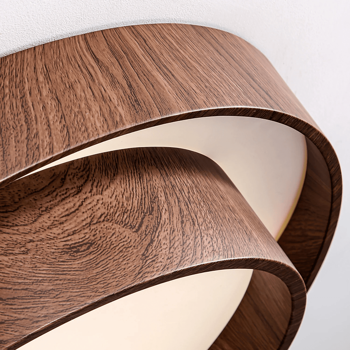 LED ceiling lamp walnut wood look Japandi living room bedroom round ceiling lamp modern lighting wood grain look | Sansoti