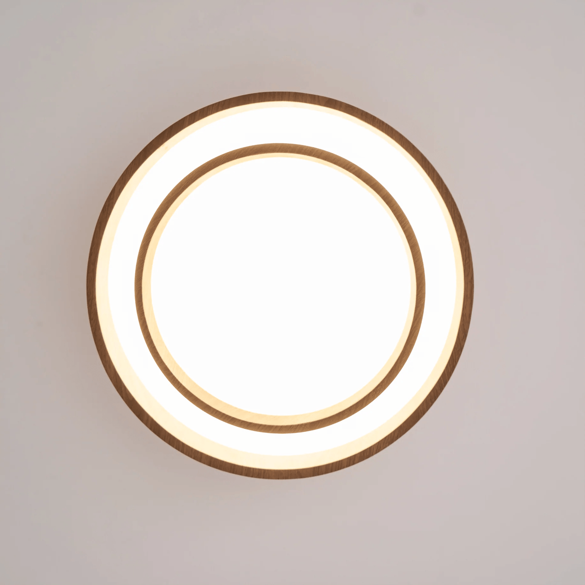 LED ceiling lamp walnut wood look Japandi living room bedroom round ceiling lamp modern lighting wood grain look | Sansoti