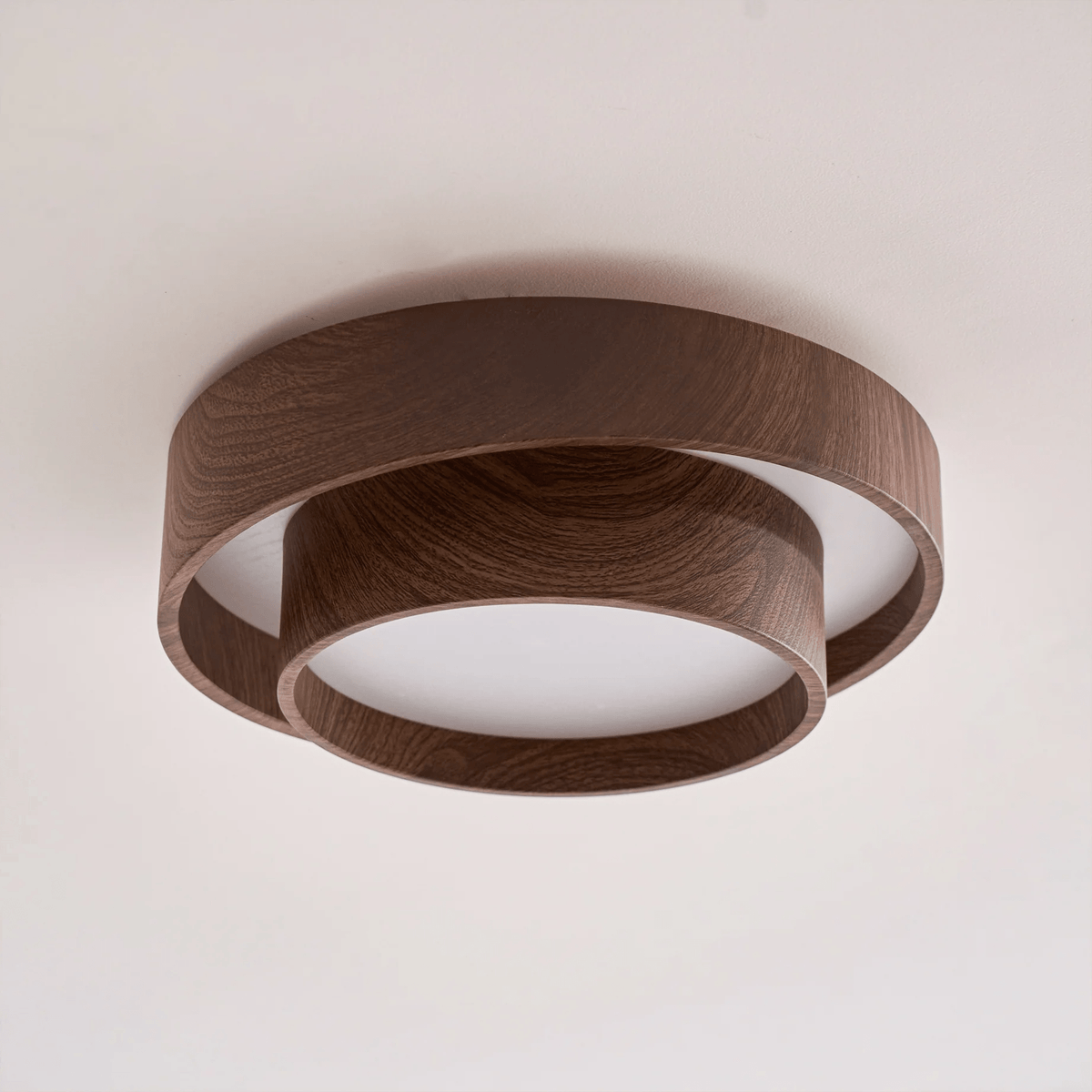 LED ceiling lamp walnut wood look Japandi living room bedroom round ceiling lamp modern lighting wood grain look | Sansoti