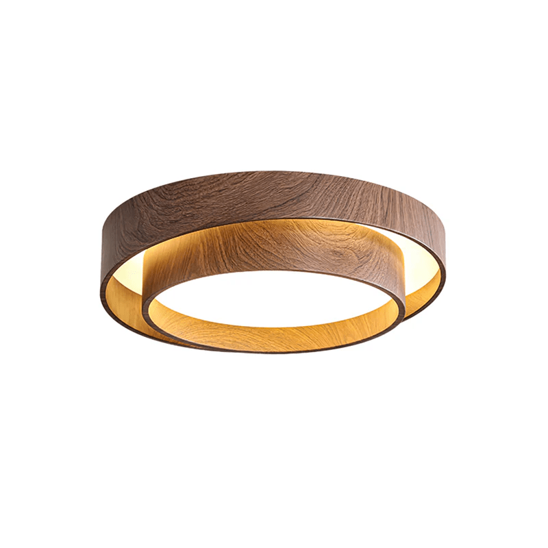 LED ceiling lamp walnut wood look Japandi living room bedroom round ceiling lamp modern lighting wood grain look | Sansoti
