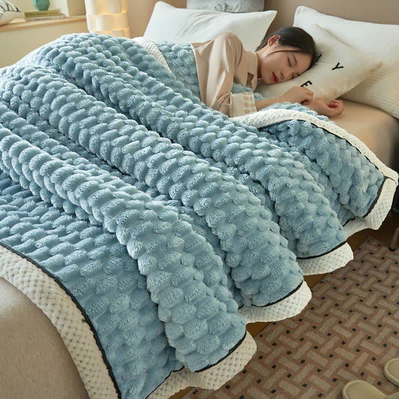 Weiche Coral-Fleece-Decke – Warme Wendbare Plaid für Sofa & Bett