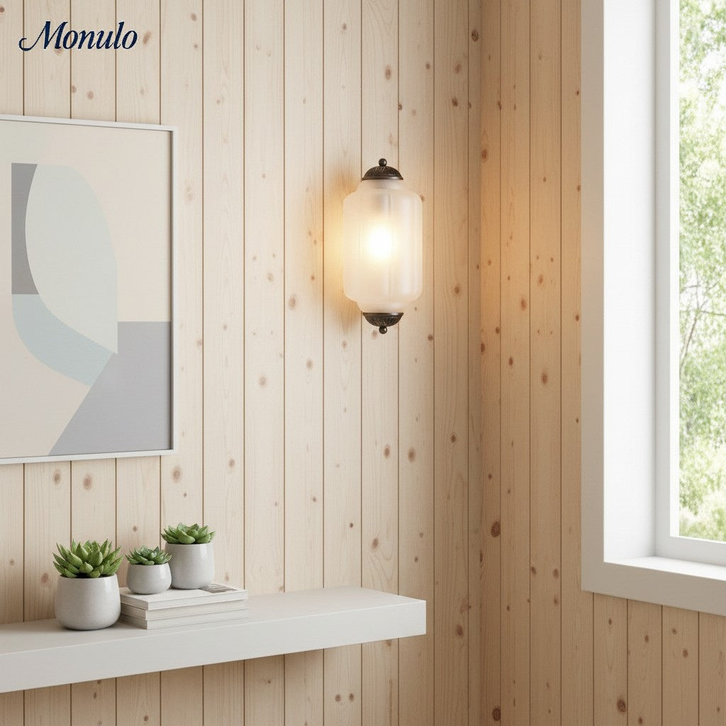 Applique murale Eloise Vintage en verre opalin festonné - Éclairage d'accent moderne pour salle de bain et chambre