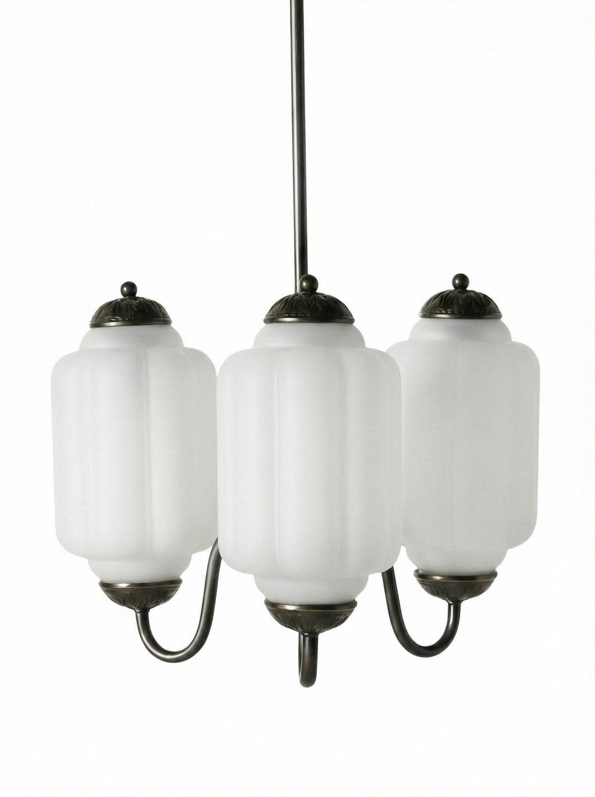 Milchglas Kronleuchter Vintage Finish Zeitlose Eleganz Klassische Beleuchtung für Esszimmer Wohnzimmer | Sansoti