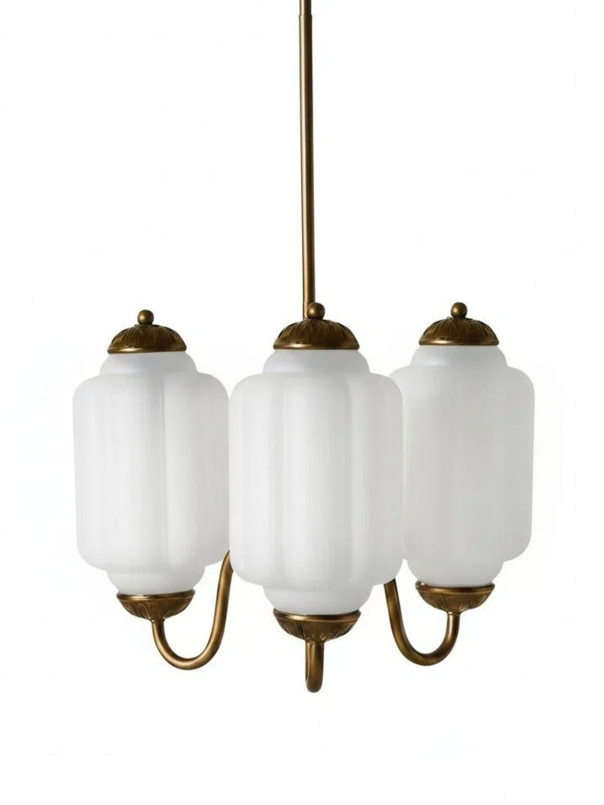 Milchglas Kronleuchter Vintage Finish Zeitlose Eleganz Klassische Beleuchtung für Esszimmer Wohnzimmer | Sansoti