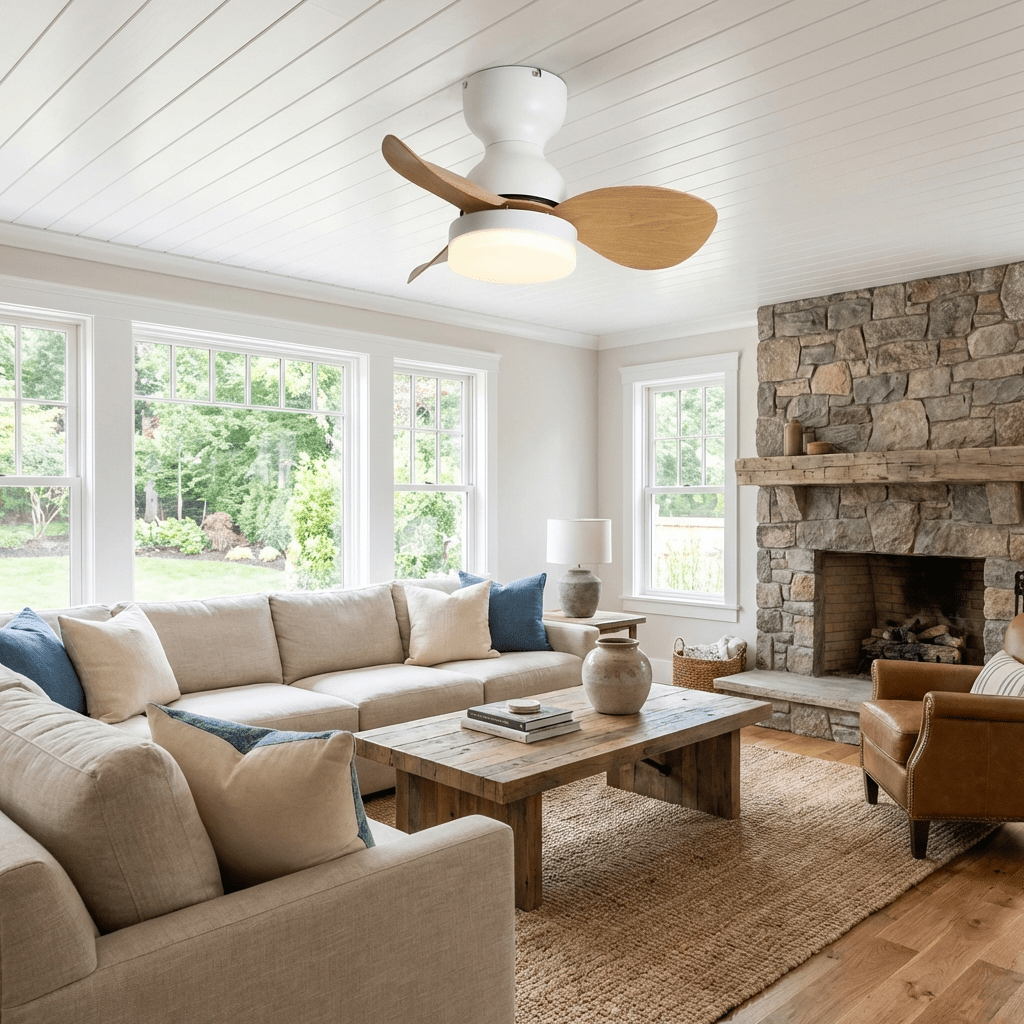 Ceiling fan with lighting Ø55 cm Modern fan with 6 speeds 3 light settings LED fan for living room bedroom | Sansoti