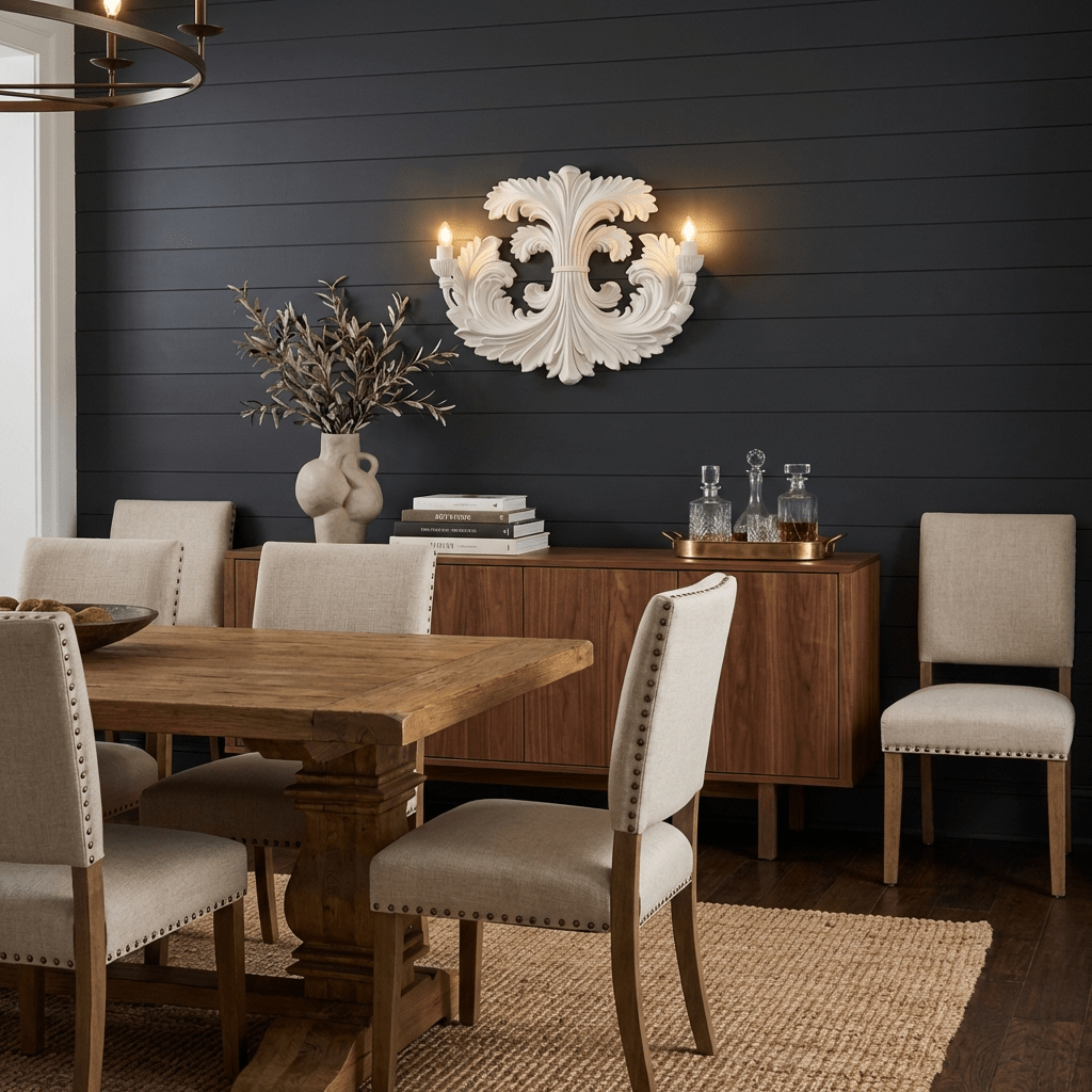 Classic Baroque Wall Lamp With Floral Plaster Details And Double Light Source For Atmospheric Indoor Lighting | Sansoti