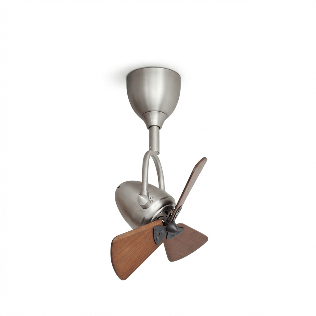 Deckenventilator mit Beleuchtung Ø38cm – Kippbares Modell mit 6 Geschwindigkeiten und Fernbedienung – Modernes Design mit Holzflügeln – Geeignet für kleine Räume | Sansoti
