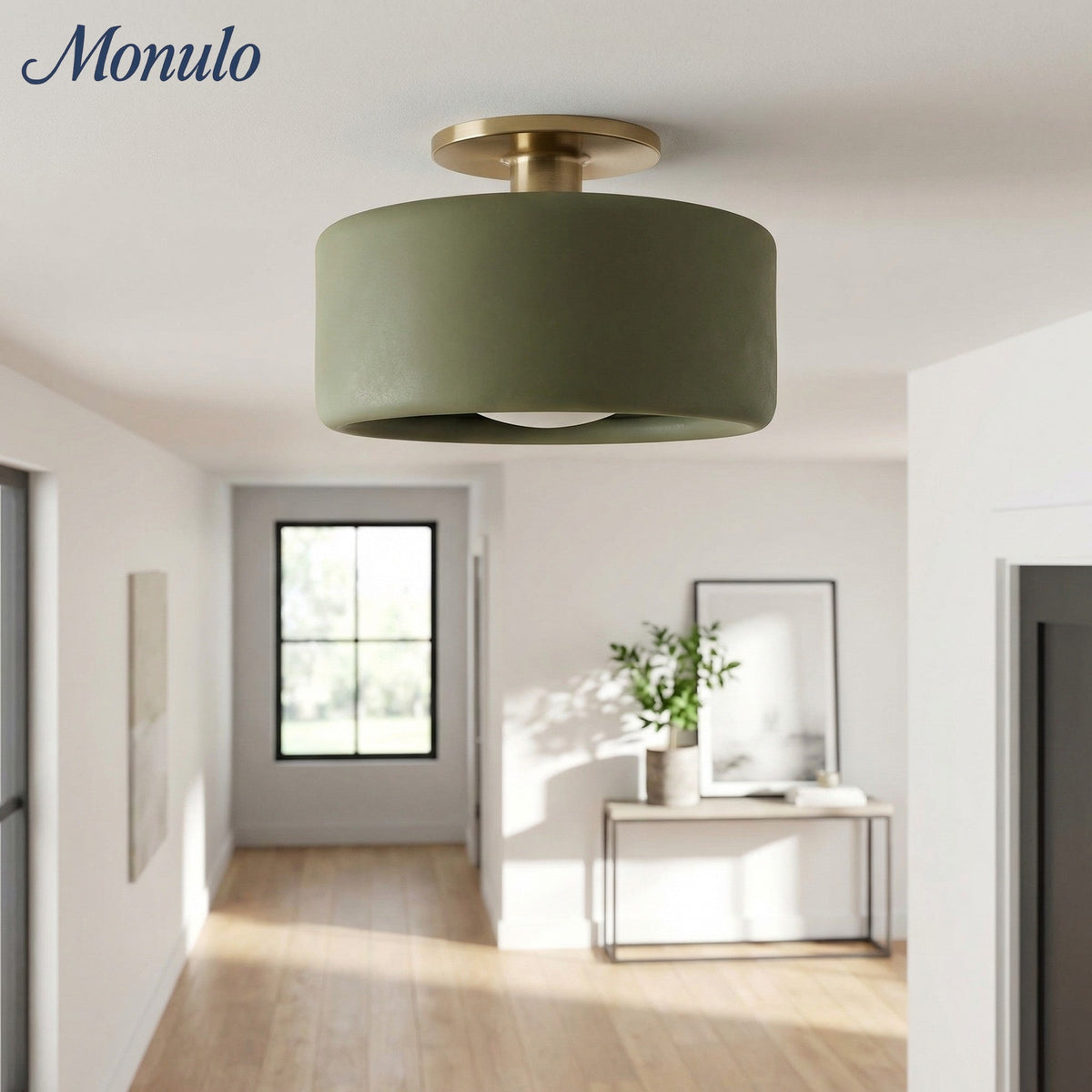 Porcelain Ceiling Lamp Round Modern – Soft Ambient Lighting for Hall Office Kitchen | Sansoti