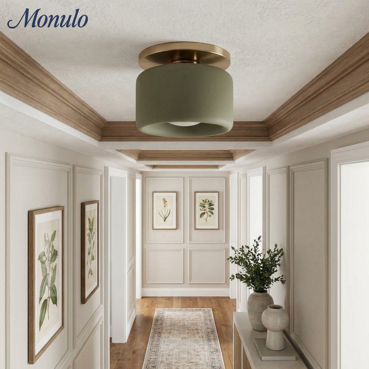 Porcelain Ceiling Lamp Round Modern – Soft Ambient Lighting for Hall Office Kitchen | Sansoti